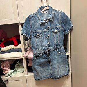 Zara Blue Denim Jumpsuit